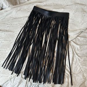 Faux Leather Fringe Belt